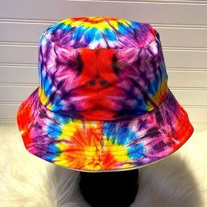 Tie Dyed Bright Multicolored Reversible Cotton Bucket Hat
